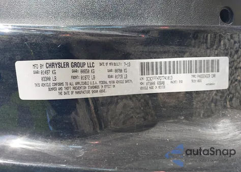 2013 Fiat 500 Abarth z USA, uszkodzony, nr VIN 3C3CFFFH7DT741013